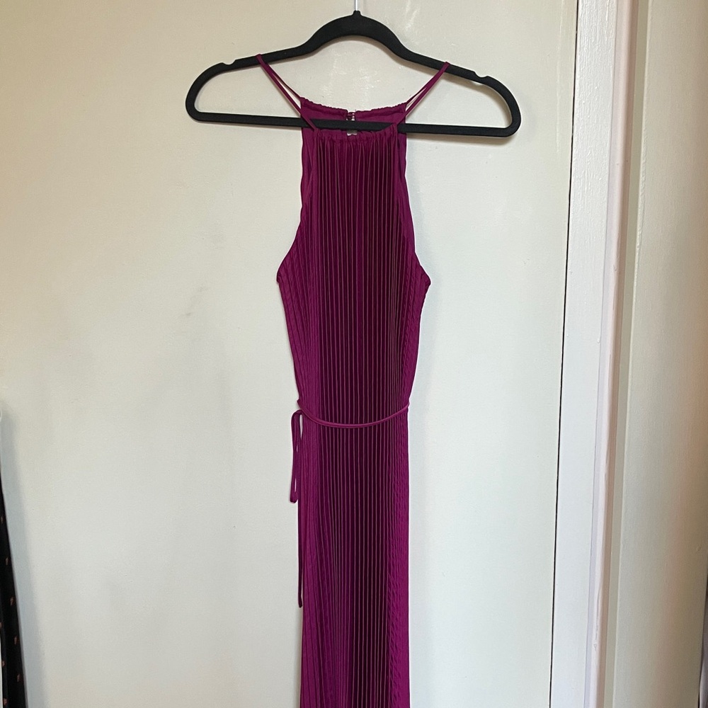 Banana Republic Magenta Pleated Halter Maxi Dress XS, NWT, never worn